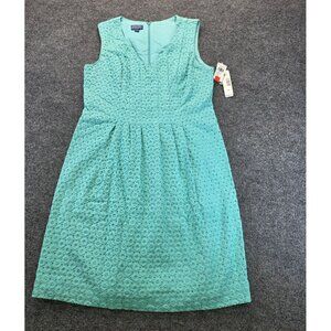 Pendleton Eyelet Mini Dress 10 Aqua Sleeveless Cotton Festival Feminine Preppy